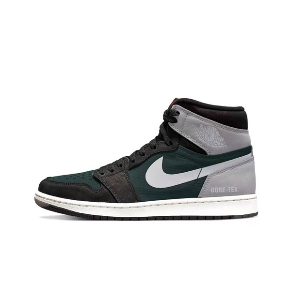 Women's Running Weapon Air Jordan 1 Black/Green/Grey Shoes 0184 Women's Running Weapon Air Jordan 1 Black/Green/Grey Shoes 0184